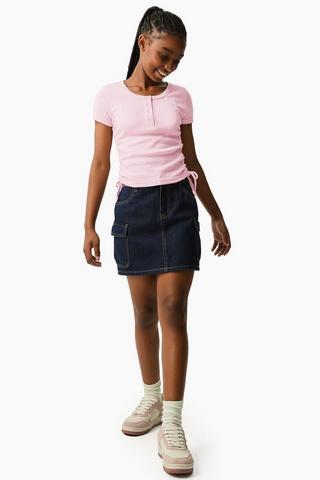 Denim Cargo Skirt