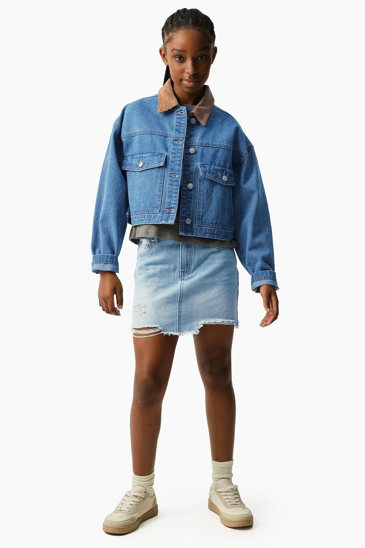 A-line Denim Mini Skirt main image 1