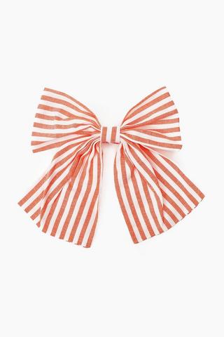 Stripe Bow Hair Clip