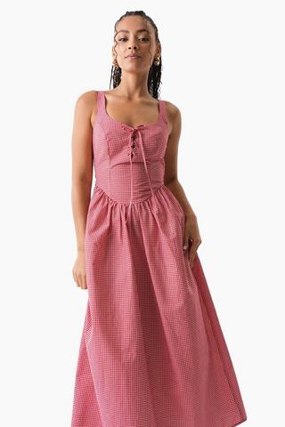 Gingham Drop Waist Dress