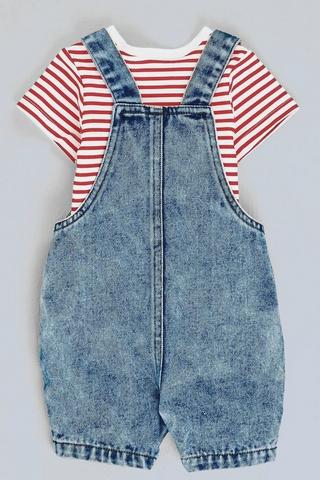 Denim Dungaree And Bodysuit Set