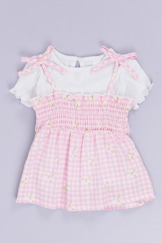 Shirred Top and T-Shirt Set