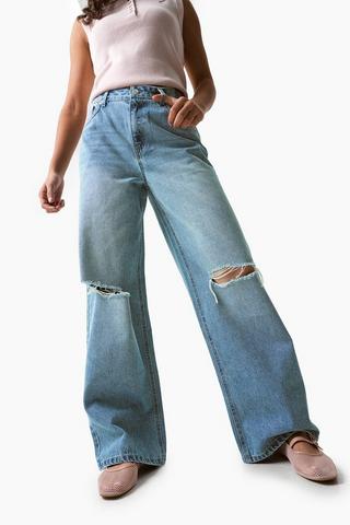 Rigid Wide Leg Denim