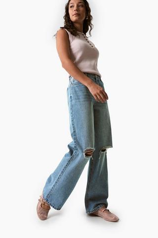 Rigid Wide Leg Denim