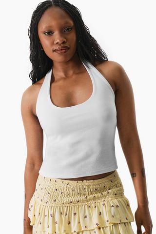 Ribbed Halter Neck Top