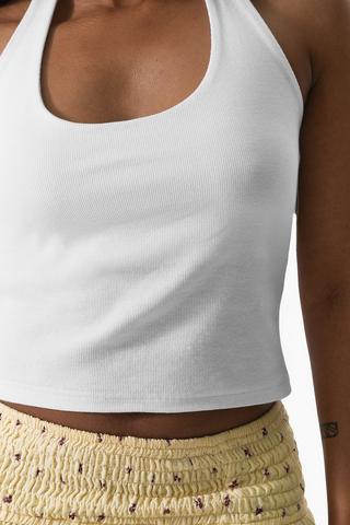 Ribbed Halter Neck Top