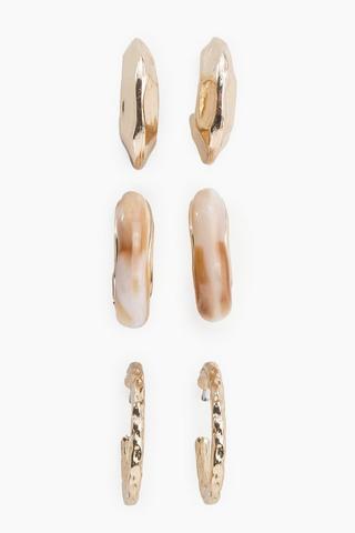 3 Pack Hoop Earrings