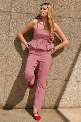 Gingham Straight Leg Pants