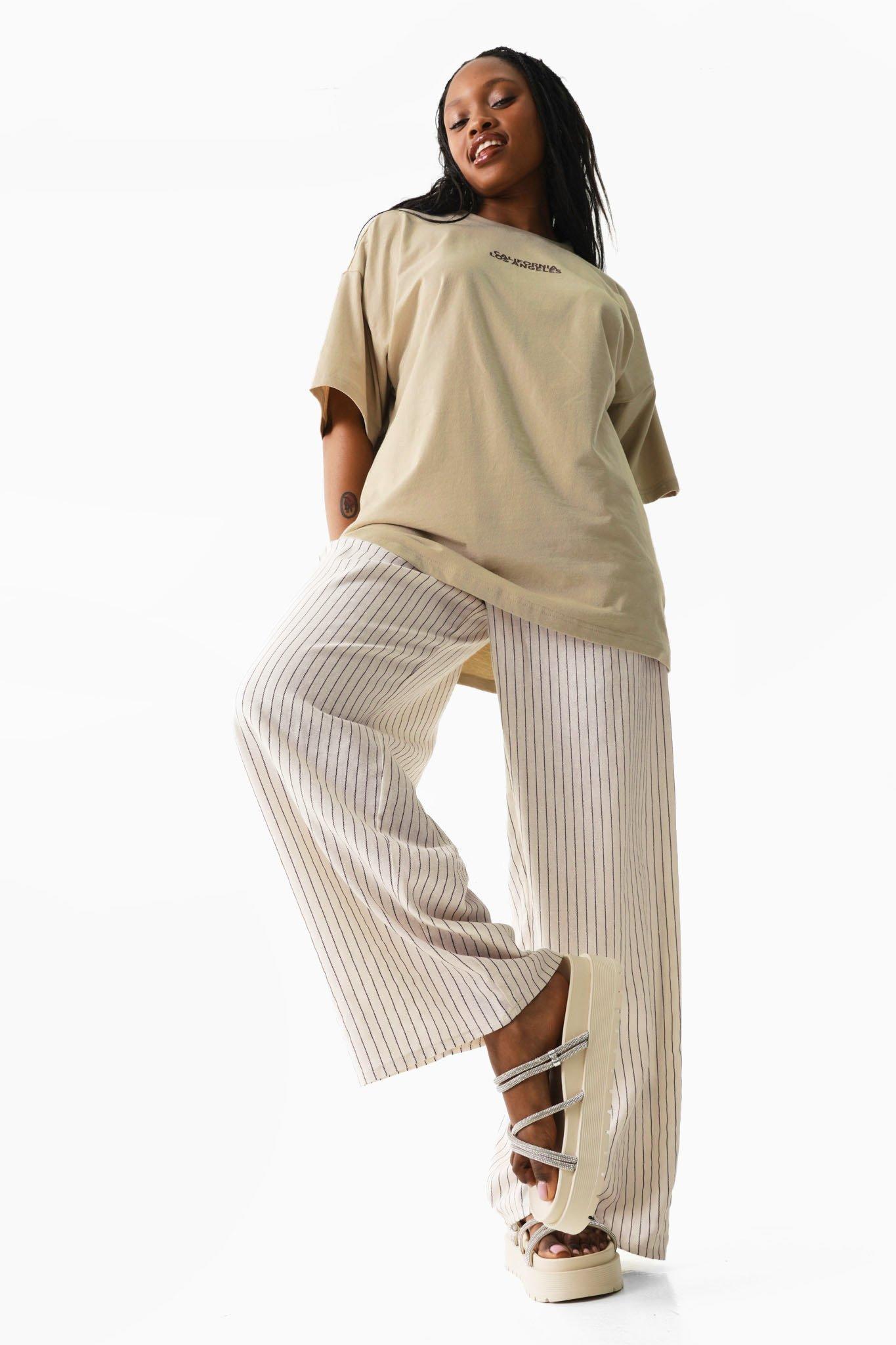 Stripe Wide Leg Pants