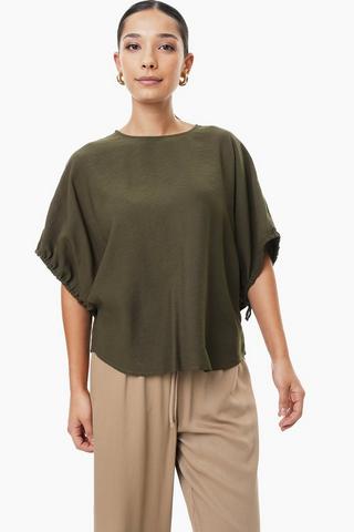 Ruched Sleeve Blouse