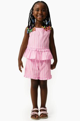 Peplum Top And Shorts Set