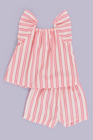 Stripe Sleeveless Top And Shorts Set