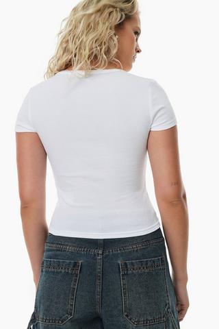 Ribbed Henley Fitted Top