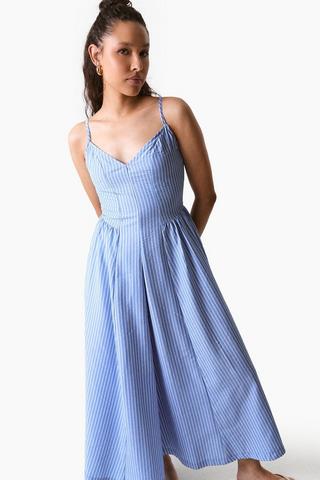 Stripe Fit And Flare Dress