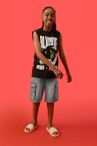 Cargo Denim Bermuda Shorts