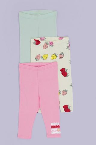 3 Pack Strawberry Leggings