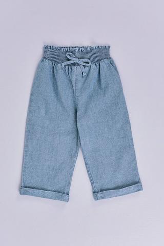 Denim Wide Leg Pull On Pants