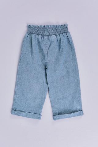 Denim Wide Leg Pull On Pants