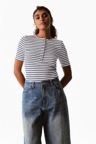 Stripe Henley Top