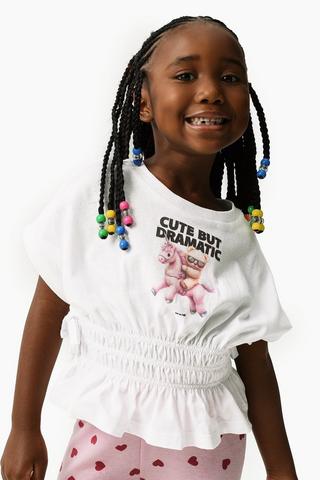 Rouged Boxy Peplum Top