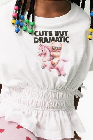 Rouged Boxy Peplum Top