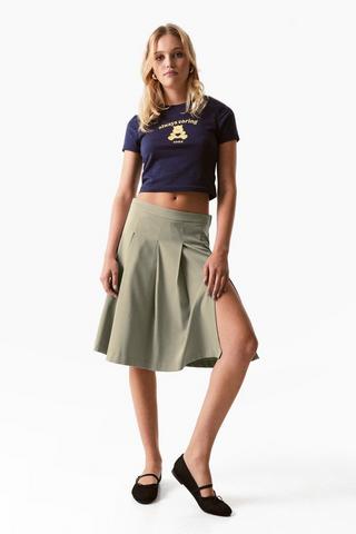 Pleated Midi Skirt
