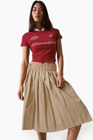 Pleated Midi Skirt