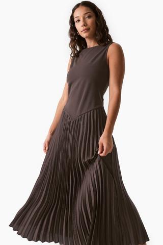 Pleated Drop Waist Dress