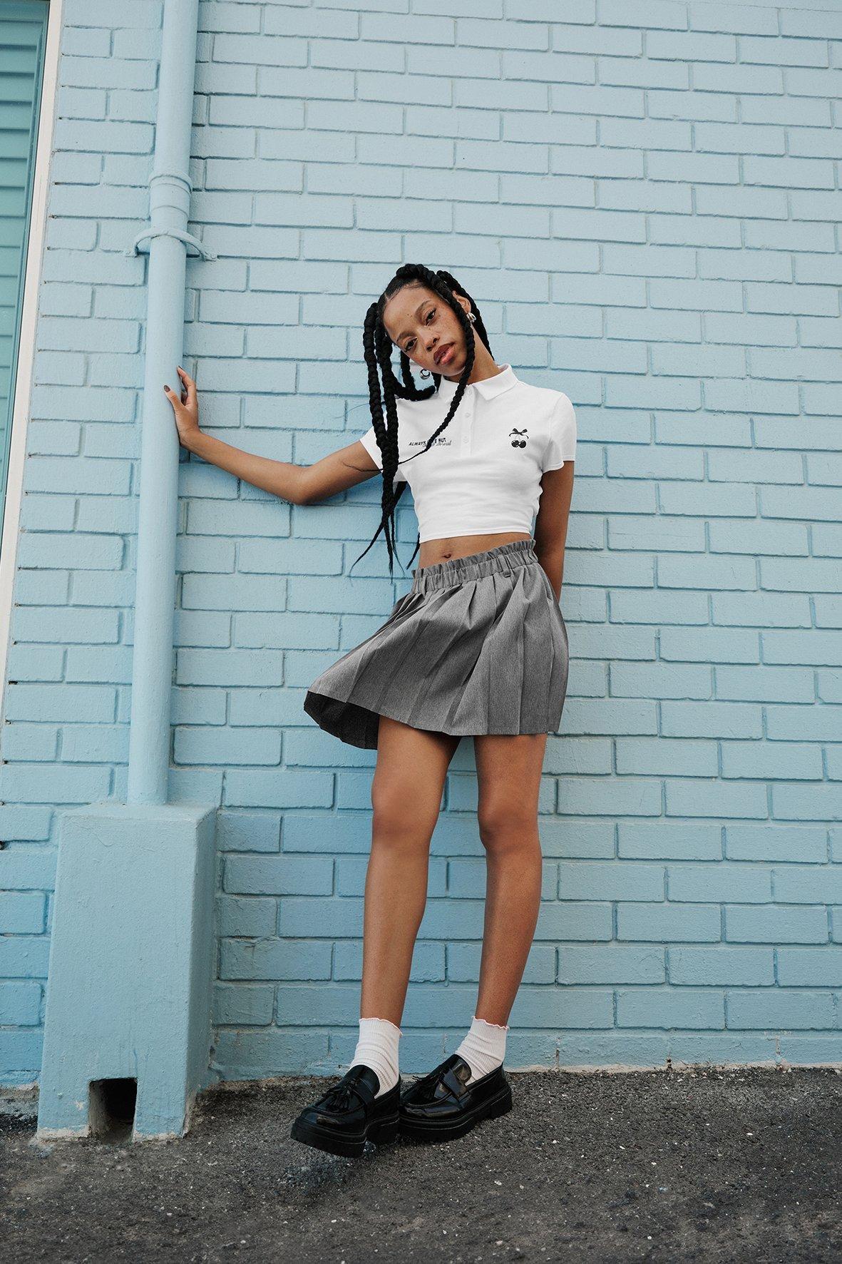 Pleated Mini Skirt