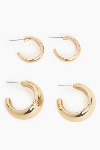 2 Pack Hoop Earrings