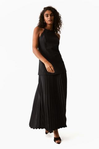 Pleated Drop Waist Dress