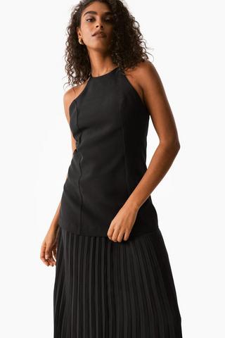 Pleated Drop Waist Dress