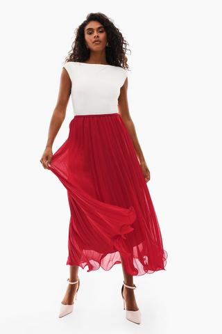 Pleated Midi Skirt