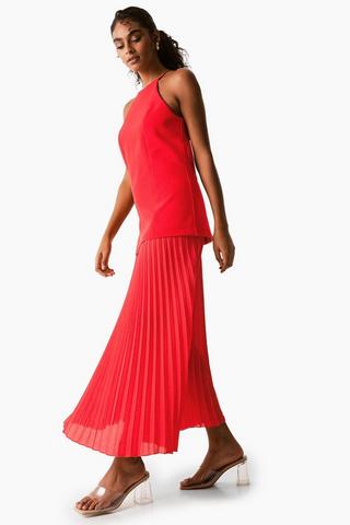 Pleated Drop Waist Dress