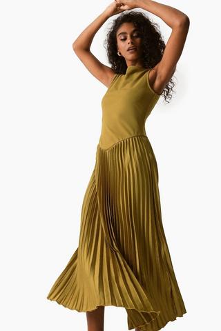 Pleated Drop Waist Dress