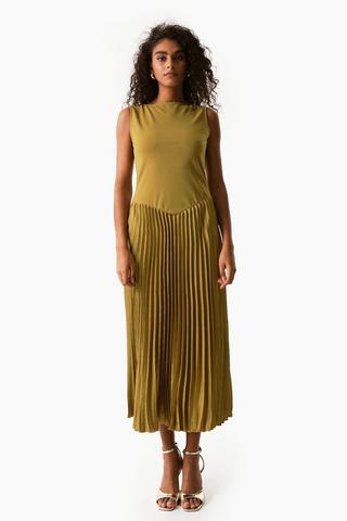 Pleated Drop Waist Dress