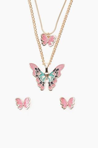 4 Pack Butterfly Necklace Set