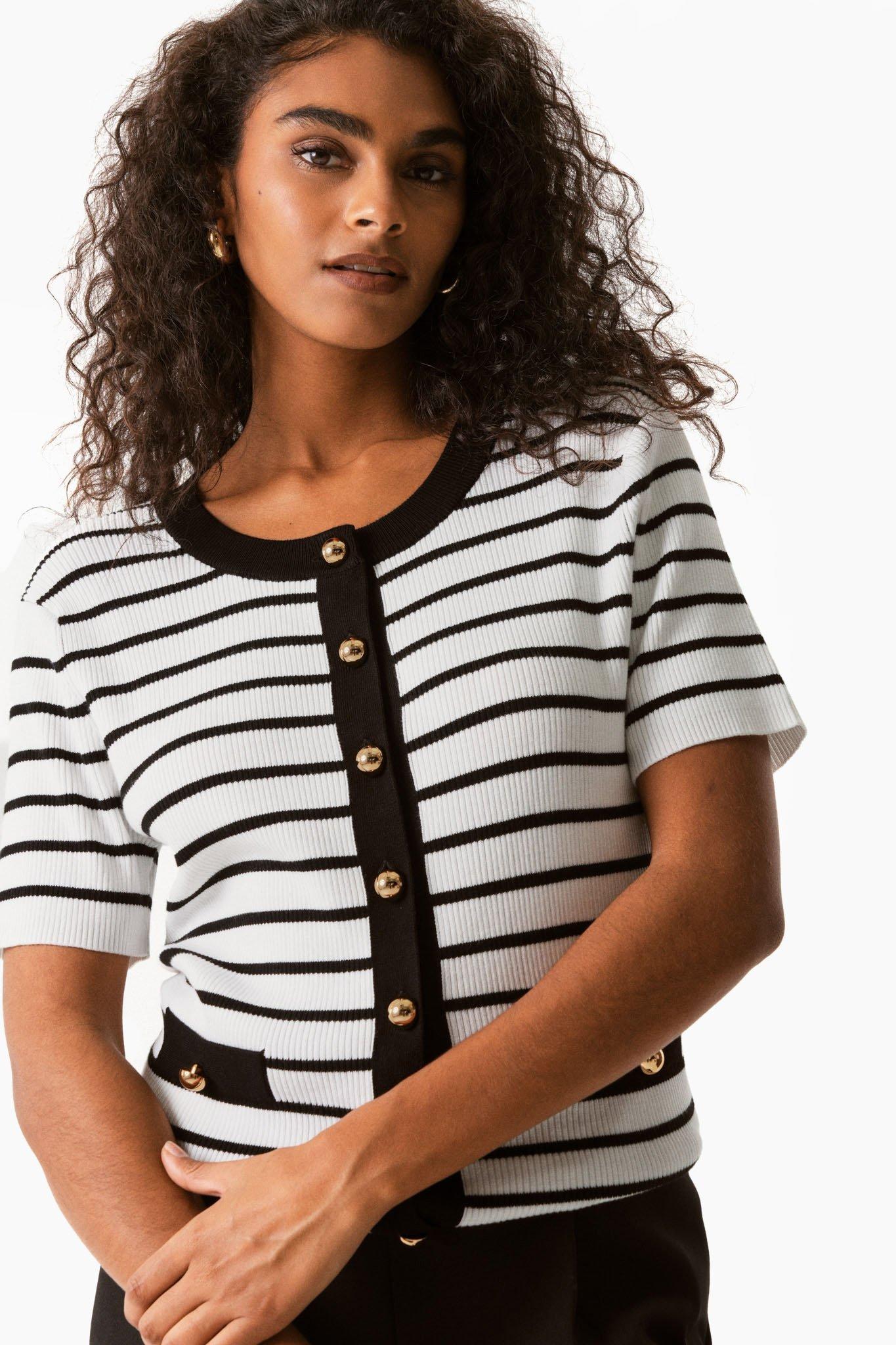 Stripe Knit Cardigan