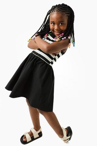 Stripe Fit And Flare Dress