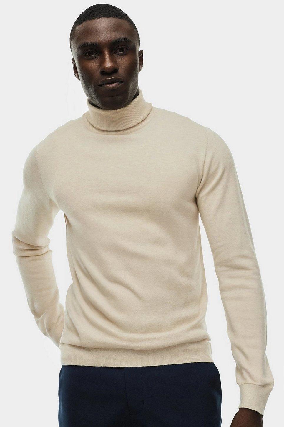 ニット/セーター "Summer" High Neck Knitted Pullover HIGH NECK KNIT SWEATER - Sand | ZARA South Africa