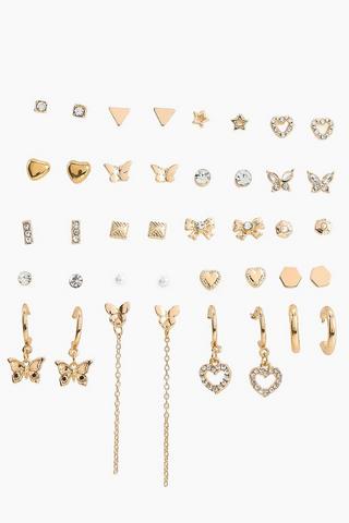 20 Pack Stud And Hoop Earrings