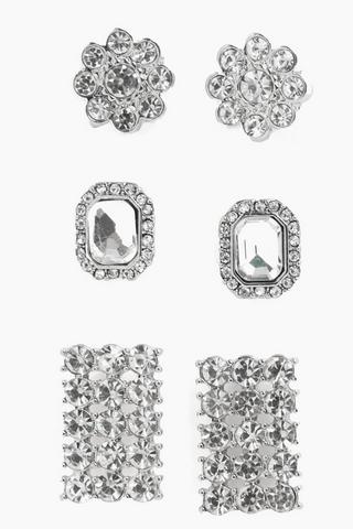 3 Pack Stud Earrings