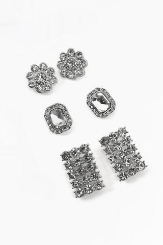 3 Pack Stud Earrings