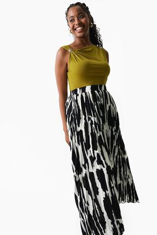 PLEATED SKIRT GGT ABST BLKWHT