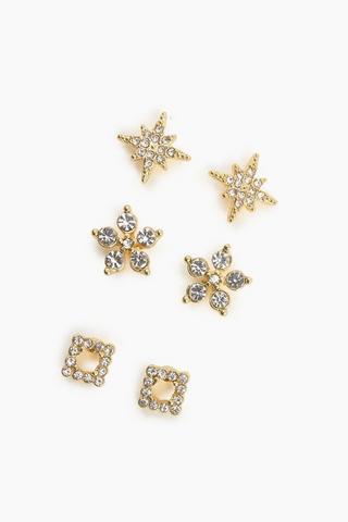 3 Pack Stud Earrings