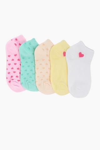 5 Pack Heart Socks