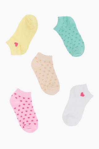 5 Pack Heart Socks