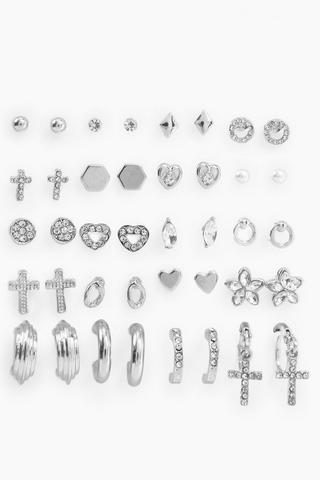 20 Pack Stud And Hoop Earrings
