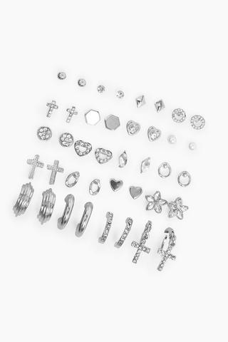 20 Pack Stud And Hoop Earrings