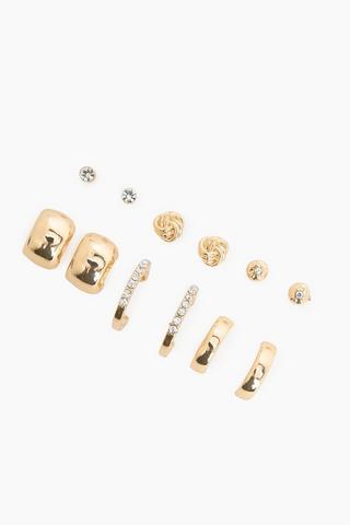 6 Pack Stud And Hoop Earrings